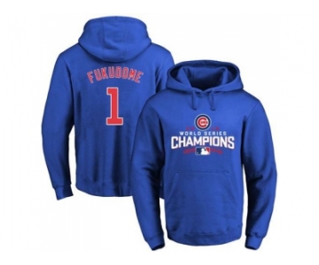 Chicago Cubs #1 Kosuke Fukudome Blue 2016 World Series Champions Pullover Baseball Hoodie