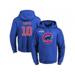 Chicago Cubs #10 Ron Santo Blue 2016 World Series Champions Primary Logo Pullover Baseball Hoodie