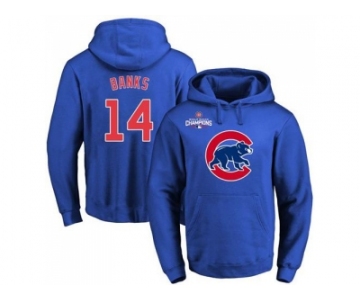 Chicago Cubs #14 Ernie Banks Blue 2016 World Series Champions Primary Logo Pullover Baseball Hoodie