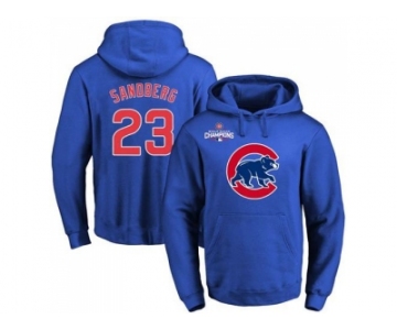 Chicago Cubs #23 Ryne Sandberg Blue 2016 World Series Champions Primary Logo Pullover Baseball Hoodie