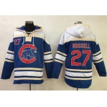 Chicago Cubs #27 Addison Russell Blue Sawyer Hooded Sweatshirt MLB Hoodie