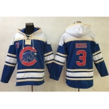 Chicago Cubs #3 David Ross Blue Sawyer Hooded Sweatshirt MLB Hoodie