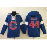 Chicago Cubs #44 Anthony Rizzo Blue Pullover Baseball Hoodie