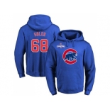 Chicago Cubs #68 Jorge Soler Blue 2016 World Series Champions Primary Logo Pullover Baseball Hoodie