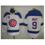 Chicago Cubs #9 Javier Baez White Sawyer Hooded Sweatshirt Baseball Hoodie