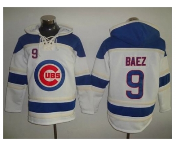 Chicago Cubs #9 Javier Baez White Sawyer Hooded Sweatshirt Baseball Hoodie