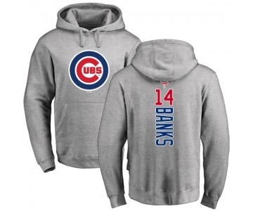 MLB Nike Chicago Cubs #14 Ernie Banks Ash Backer Pullover Hoodie