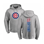 MLB Nike Chicago Cubs #17 Kris Bryant Ash Backer Pullover Hoodie