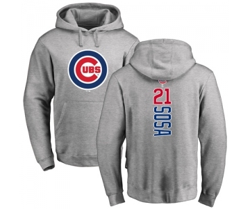 MLB Nike Chicago Cubs #21 Sammy Sosa Ash Backer Pullover Hoodie