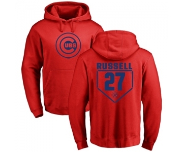 MLB Nike Chicago Cubs #27 Addison Russell Red RBI Pullover Hoodie