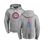 MLB Nike Chicago Cubs #3 David Ross Ash Backer Pullover Hoodie