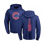 MLB Nike Chicago Cubs #3 David Ross Royal Blue Backer Pullover Hoodie