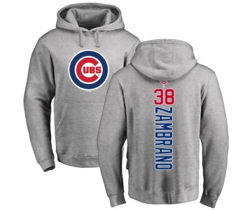 MLB Nike Chicago Cubs #38 Carlos Zambrano Ash Backer Pullover Hoodie