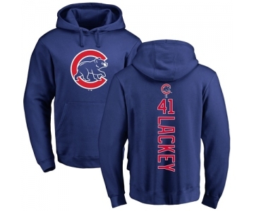 MLB Nike Chicago Cubs #41 John Lackey Royal Blue Backer Pullover Hoodie