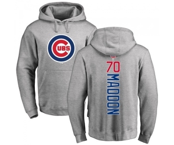 MLB Nike Chicago Cubs #70 Joe Maddon Ash Backer Pullover Hoodie