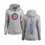 MLB Women's Nike Chicago Cubs #1 Kosuke Fukudome Ash Backer Pullover Hoodie