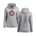 MLB Women's Nike Chicago Cubs #10 Ron Santo Ash Backer Pullover Hoodie