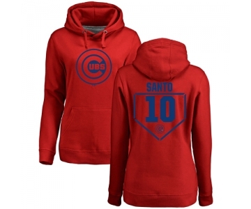 MLB Women's Nike Chicago Cubs #10 Ron Santo Red RBI Pullover Hoodie