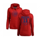 MLB Women's Nike Chicago Cubs #11 Yu Darvish Red RBI Pullover Hoodie