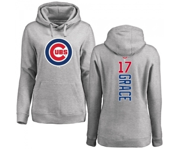 MLB Women's Nike Chicago Cubs #17 Mark Grace Ash Backer Pullover Hoodie