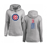 MLB Women's Nike Chicago Cubs #3 David Ross Ash Backer Pullover Hoodie