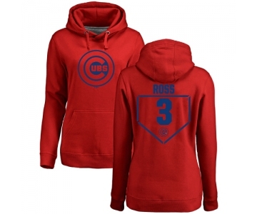 MLB Women's Nike Chicago Cubs #3 David Ross Red RBI Pullover Hoodie