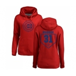 MLB Women's Nike Chicago Cubs #31 Greg Maddux Red RBI Pullover Hoodie