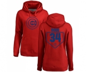 MLB Women's Nike Chicago Cubs #34 Kerry Wood Red RBI Pullover Hoodie