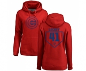 MLB Women's Nike Chicago Cubs #41 John Lackey Red RBI Pullover Hoodie