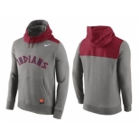 Men's Cleveland Indians Nike Gray Cooperstown Collection Hybrid Pullover Hoodie