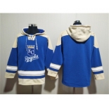 Men's Kansas City Royals Blank Blue Ageless Must-Have Lace-Up Pullover Hoodie