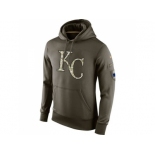 Men''s Kansas City Royals Nike Olive Salute To Service KO Performance Hoodie