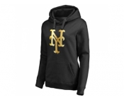 Women's New York Mets Gold Collection Pullover Hoodie Black