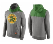 Men's Oakland Athletics Nike Gray Cooperstown Collection Hybrid Pullover Hoodie