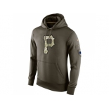 Men''s Pittsburgh Pirates Nike Olive Salute To Service KO Performance Hoodie