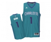 Men Adidas Charlotte Hornets #1 Malik Monk Authentic Light Blue Road NBA Jersey