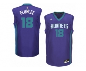 Men's Adidas Charlotte Hornets #18 Miles Plumlee Authentic Purple Alternate NBA Jersey