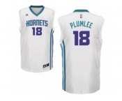 Men's Adidas Charlotte Hornets #18 Miles Plumlee Authentic White Home NBA Jersey