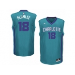 Men's Adidas Charlotte Hornets #18 Miles Plumlee Swingman Light Blue Road NBA Jersey