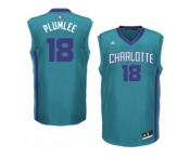 Men's Adidas Charlotte Hornets #18 Miles Plumlee Swingman Light Blue Road NBA Jersey