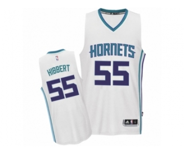 Men's Adidas Charlotte Hornets #55 Roy Hibbert Swingman White Home NBA Jersey