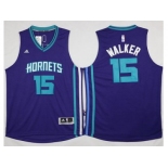 Revolution 30 Charlotte Hornets #15 Kemba Walker Purple Stitched NBA Jersey