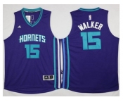 Revolution 30 Charlotte Hornets #15 Kemba Walker Purple Stitched NBA Jersey