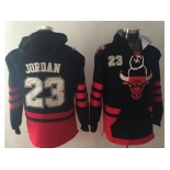 Chicago Bulls #23 Michael Jordan Black Name & Number Pullover NBA Hoodie