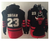 Chicago Bulls #23 Michael Jordan Black Name & Number Pullover NBA Hoodie