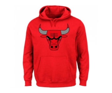 Chicago Bulls Majestic Current Logo Tech Patch Red Pullover Hoodie