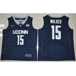 Conn Huskies #15 Kemba Walker Navy Blue Basketball Stitched NCAA Jersey