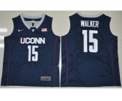 Conn Huskies #15 Kemba Walker Navy Blue Basketball Stitched NCAA Jersey