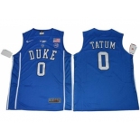 Duke Blue Devils #0 Jayson Tatum Blue Basketball Elite Stitched NCAA Jersey