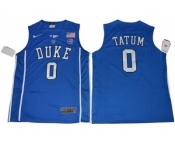 Duke Blue Devils #0 Jayson Tatum Blue Basketball Elite Stitched NCAA Jersey